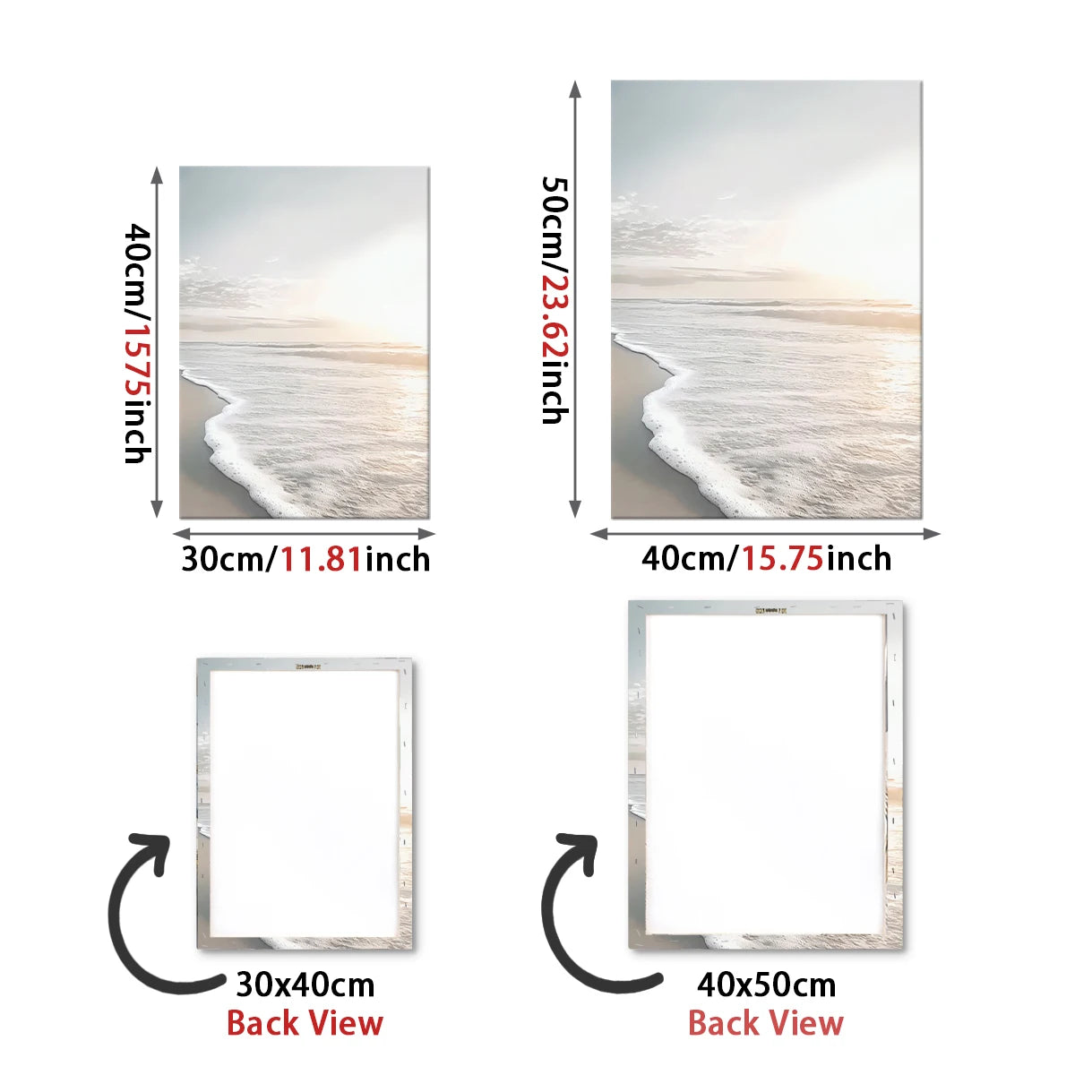 Summer Beach Landscape Framed Canvas Painting Nature  Office