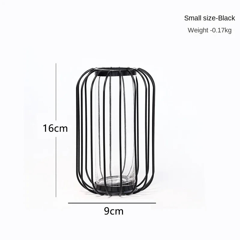 1pc Iron Art Hollow Out Golden Vase Creative