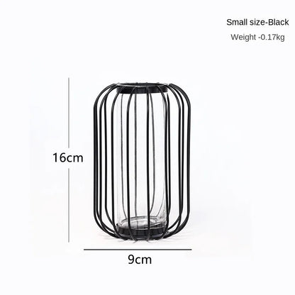 1pc Iron Art Hollow Out Golden Vase Creative