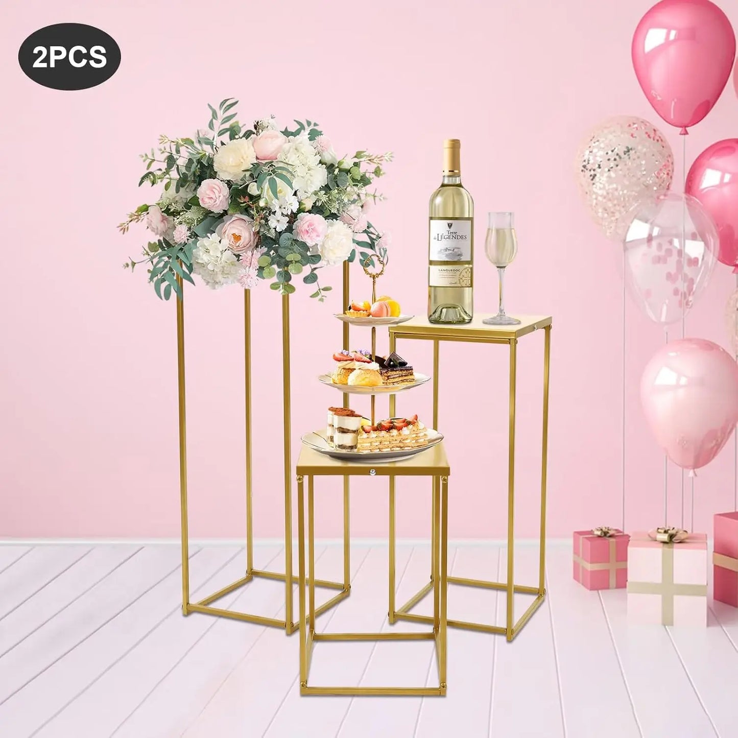 Gold Floral Stands for Wedding