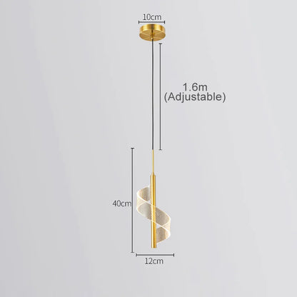 Nordic Spiral LED Pendant Lights Bedside Hanging Lamp