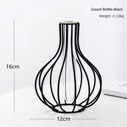 1pc Iron Art Hollow Out Golden Vase Creative