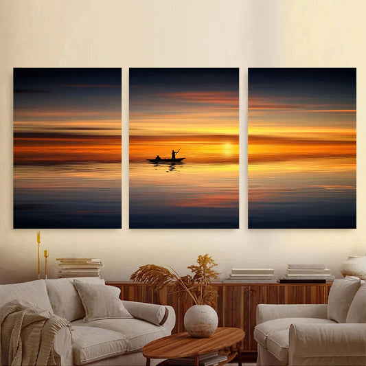 Wall Art  Beach Sunset Print Poster Modern Living Room Home Decor Mural