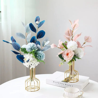 1pc Iron Art Hollow Out Golden Vase Creative