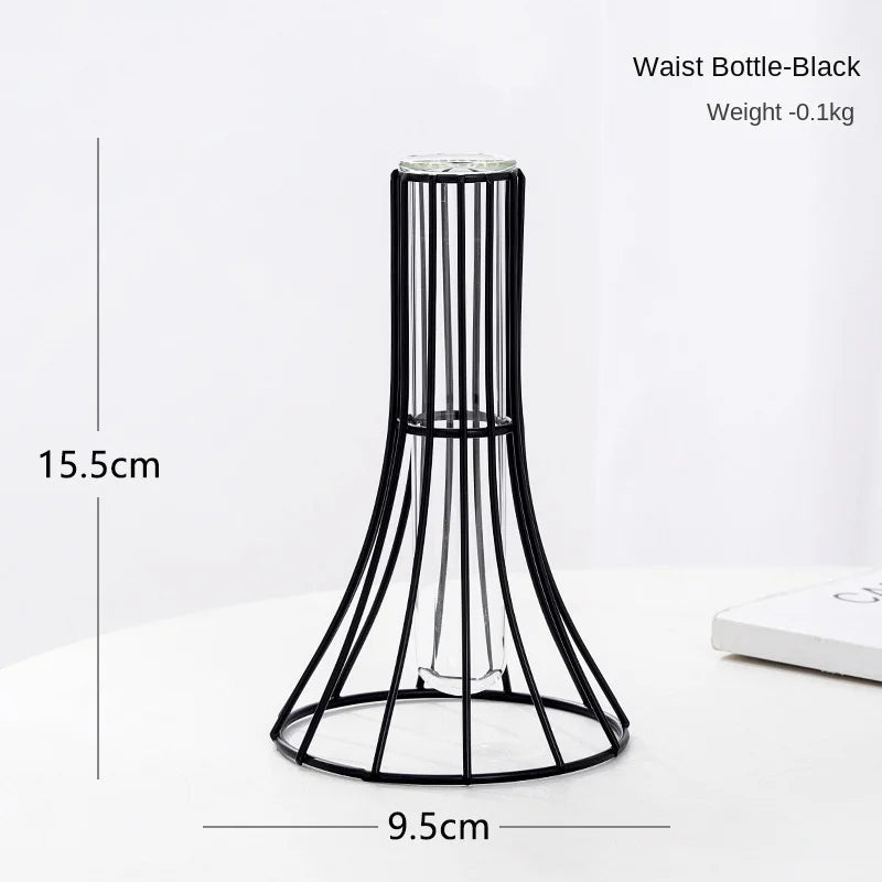 1pc Iron Art Hollow Out Golden Vase Creative