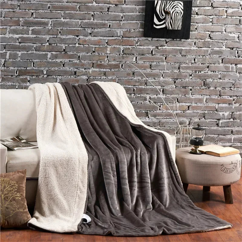 Wool Throw Blanket Keep Warm Winter Bed Blankets