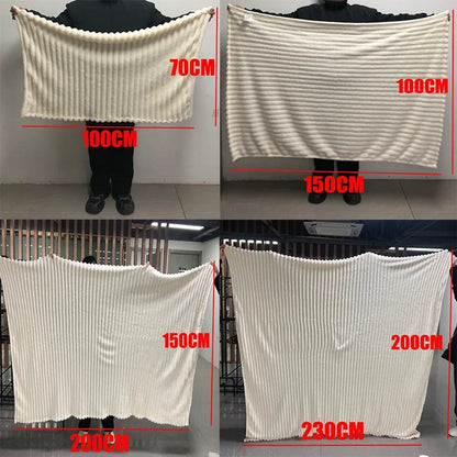 1pc Throw Blanket for Bed - 250GSM Soft & Warm Fluffy Blanket