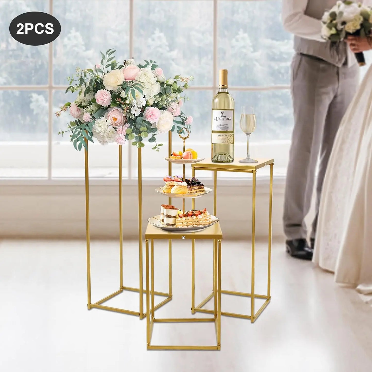 Gold Floral Stands for Wedding