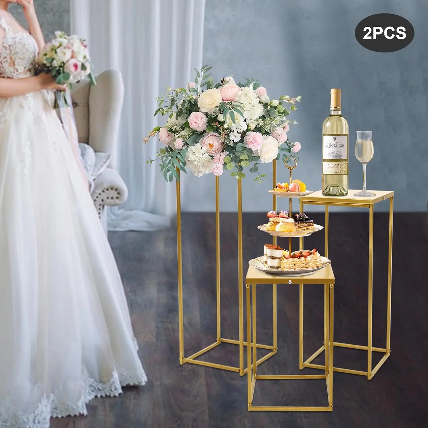 Gold Floral Stands for Wedding