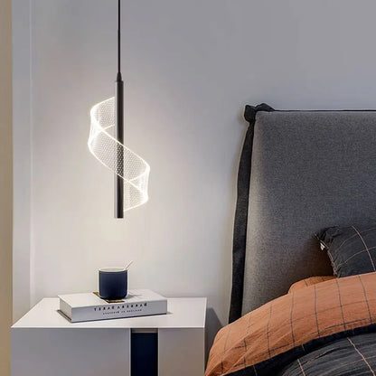 Nordic Spiral LED Pendant Lights Bedside Hanging Lamp