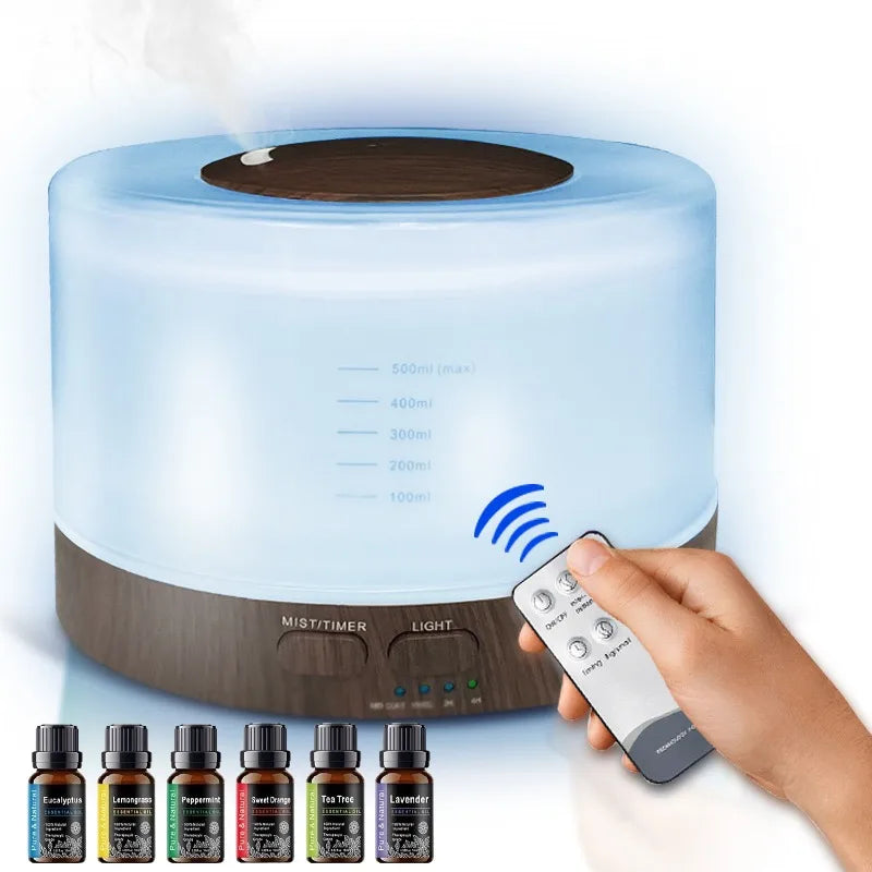 Ultrasonic Essential Oil Diffuser 550ml with 7 colors LED night lights